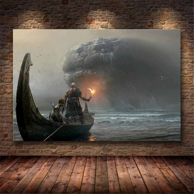 Figuras en alta definición de God of War, pósteres de juegos y lienzos impresos, cuadros artísticos de pared para la decoración del hogar y la sala de estar
