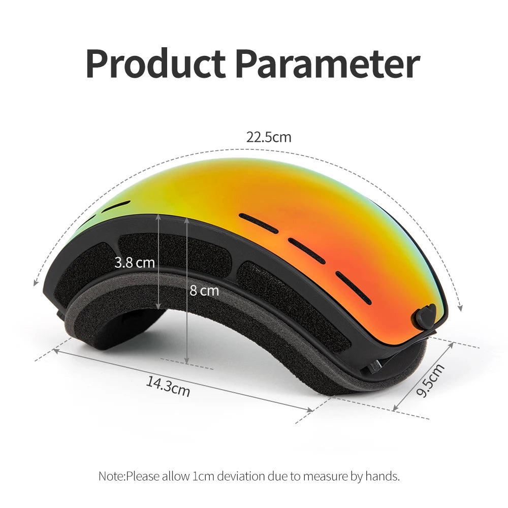 Marca COPOZZ, gafas de esquí de doble capa UV400, gafas de esquí grandes antiniebla, máscara de esquí, Snowboard, gafas de nieve para hombres y mujeres, GOG-201 Pro