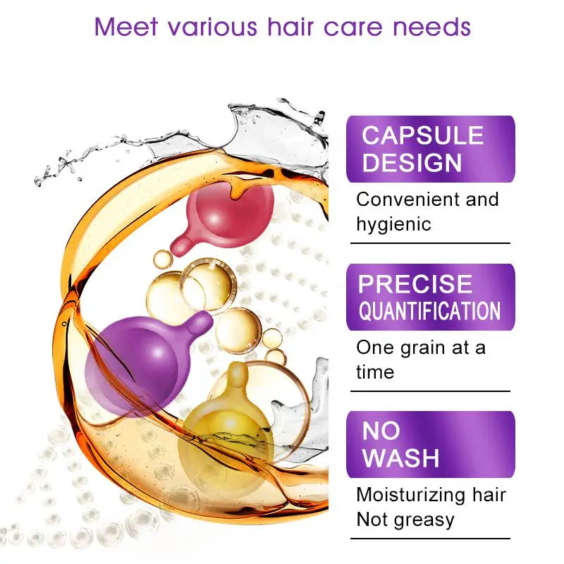 Sevich Mix-cápsula de vitamina para el cabello, aceite para tratamiento del cabello, reparación de cabello liso dañado, suero nutritivo, aceite complejo de queratina