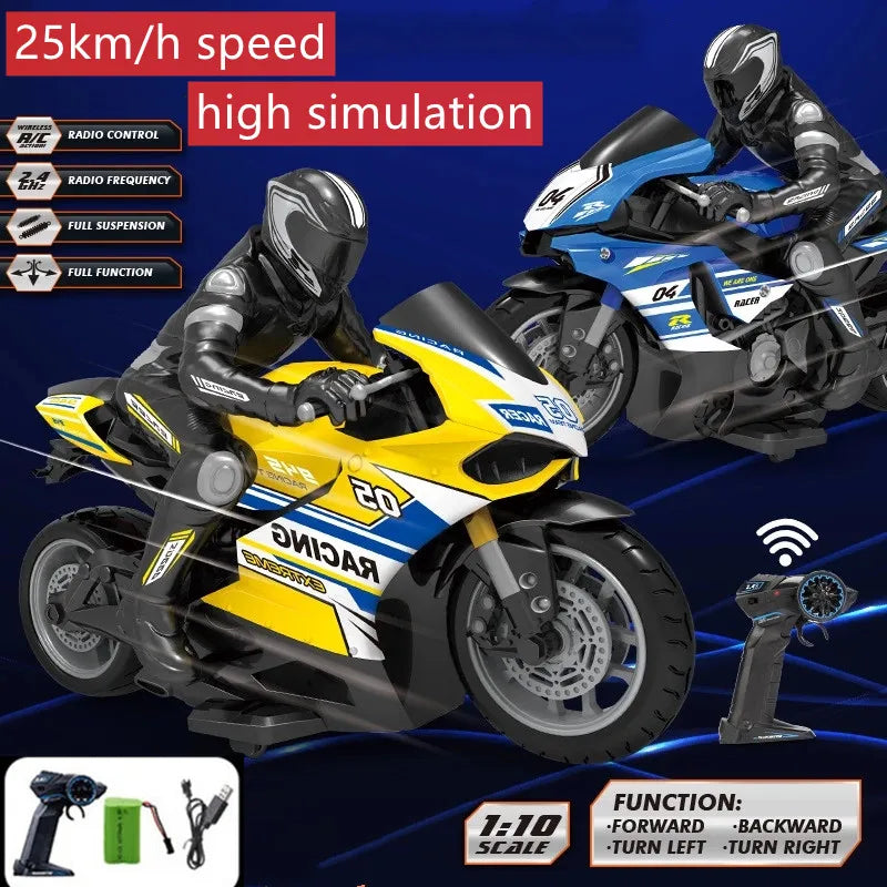 2.4GHz Remote Control stunt motorbike 25KM/H High Speed Drift Racing Motorcycle With High Power Motor Big Size Motorcar Gifts