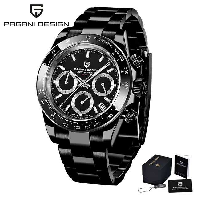 PAGANI DESIGN New 40 Men's Quartz Watch Sapphire Luxury Chronograph Stainless Steel Waterproof Men's Was Watch Relogio Masculino