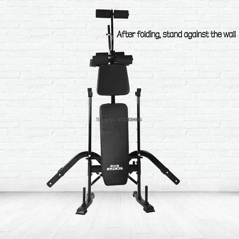 Dispositivo de entrenamiento integral multifuncional, equipo de fitness para el hogar, prensa plegable para banco de cama de levantamiento de pesas