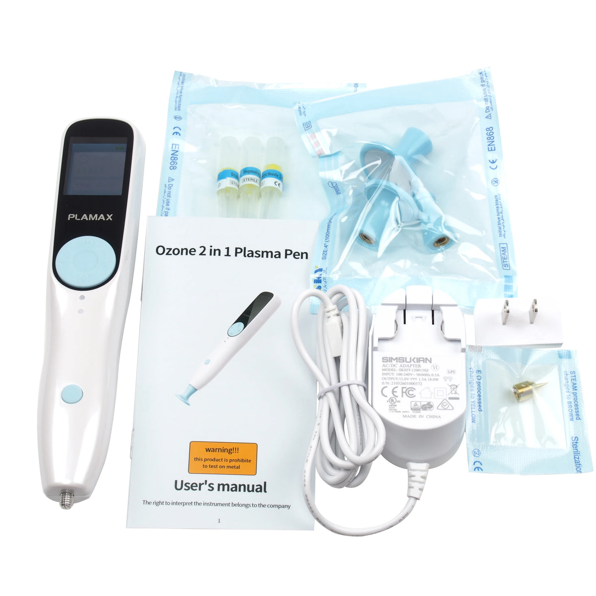 Plamax-Bolígrafo de ducha de Plasma con fibroblasto de ozono, 2 en 1, eliminador automático de verrugas, pecas, topos, levantamiento de párpados, eliminación de acné, dispositivo de cuidado de la piel