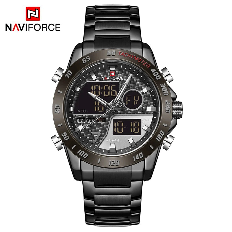 Reloj digital deportivo militar para hombre NAVIFORCE, reloj de pulsera de cuarzo para niño con luz LED, reloj impermeable para hombre Relogio Masculino
