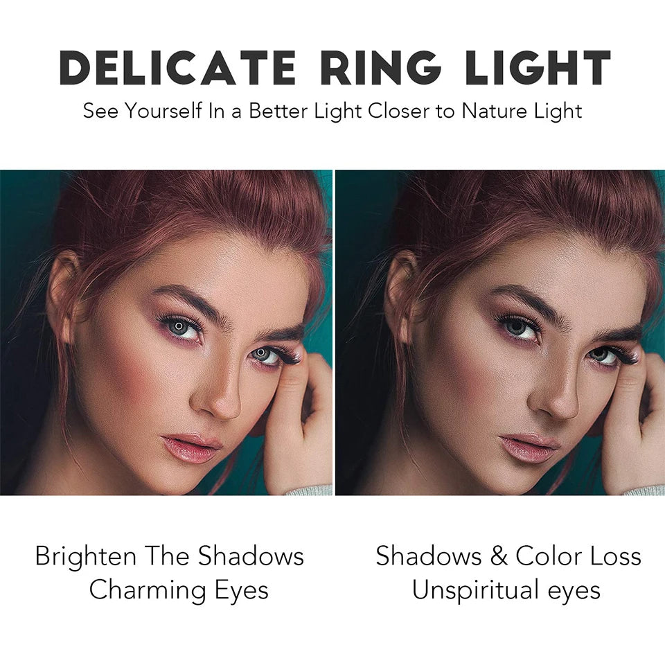 Vídeo Youtube anillo de luz de relleno lámpara Live COOK 26CM fotografía iluminación teléfono Ringlight trípode soporte foto Led Selfie remoto