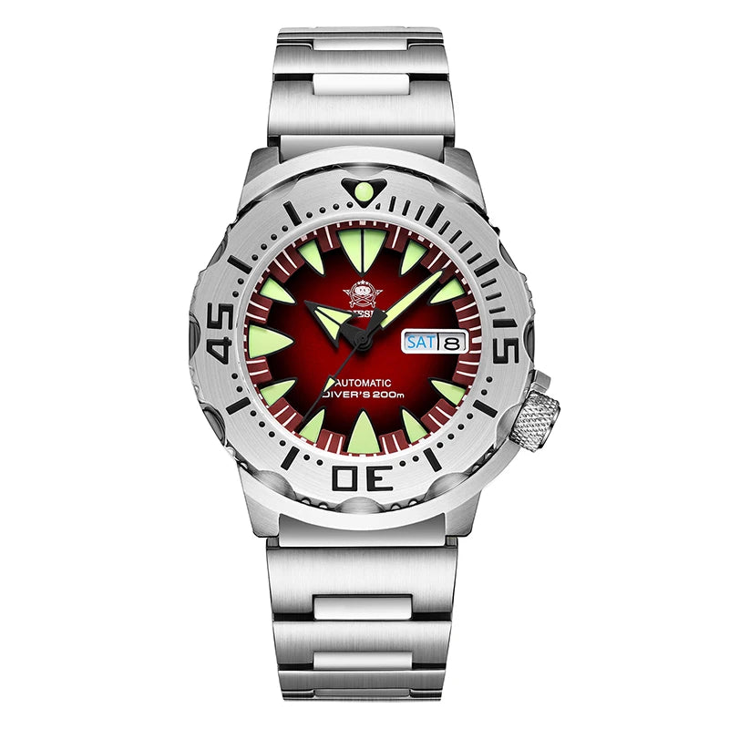 Reloj de buceo para hombre ADDIESDIVE AD2103 de 42 mm con movimiento NH36A, bisel de acero con indicador de día y semana, estilo Captain Willard Monster