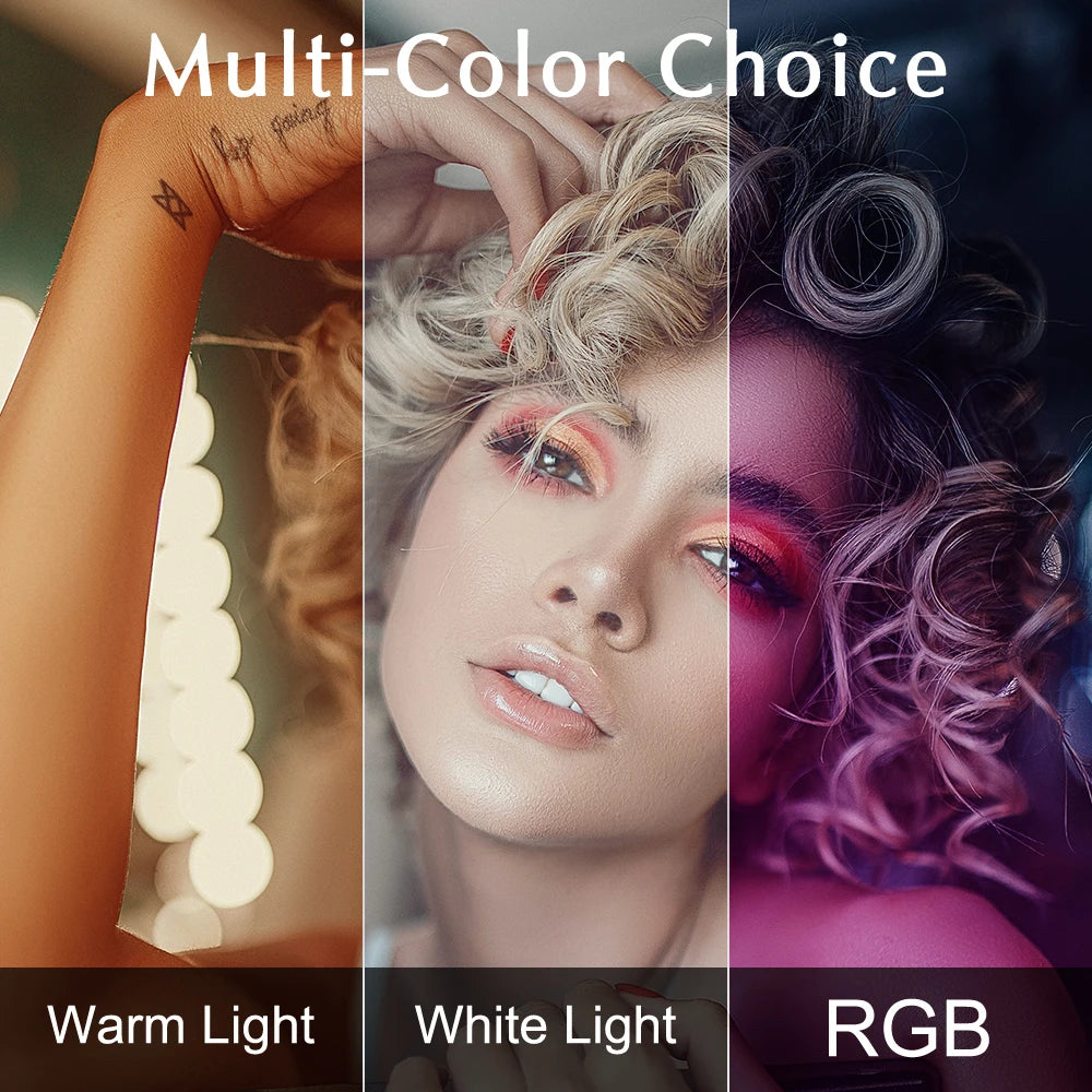 Luz de Video LED Magnética SH W64 RGB para Fotografía, Luz de Cámara de 2500-9000K y 2000mAh con Efecto Difusor, Luz de Relleno para Vlog