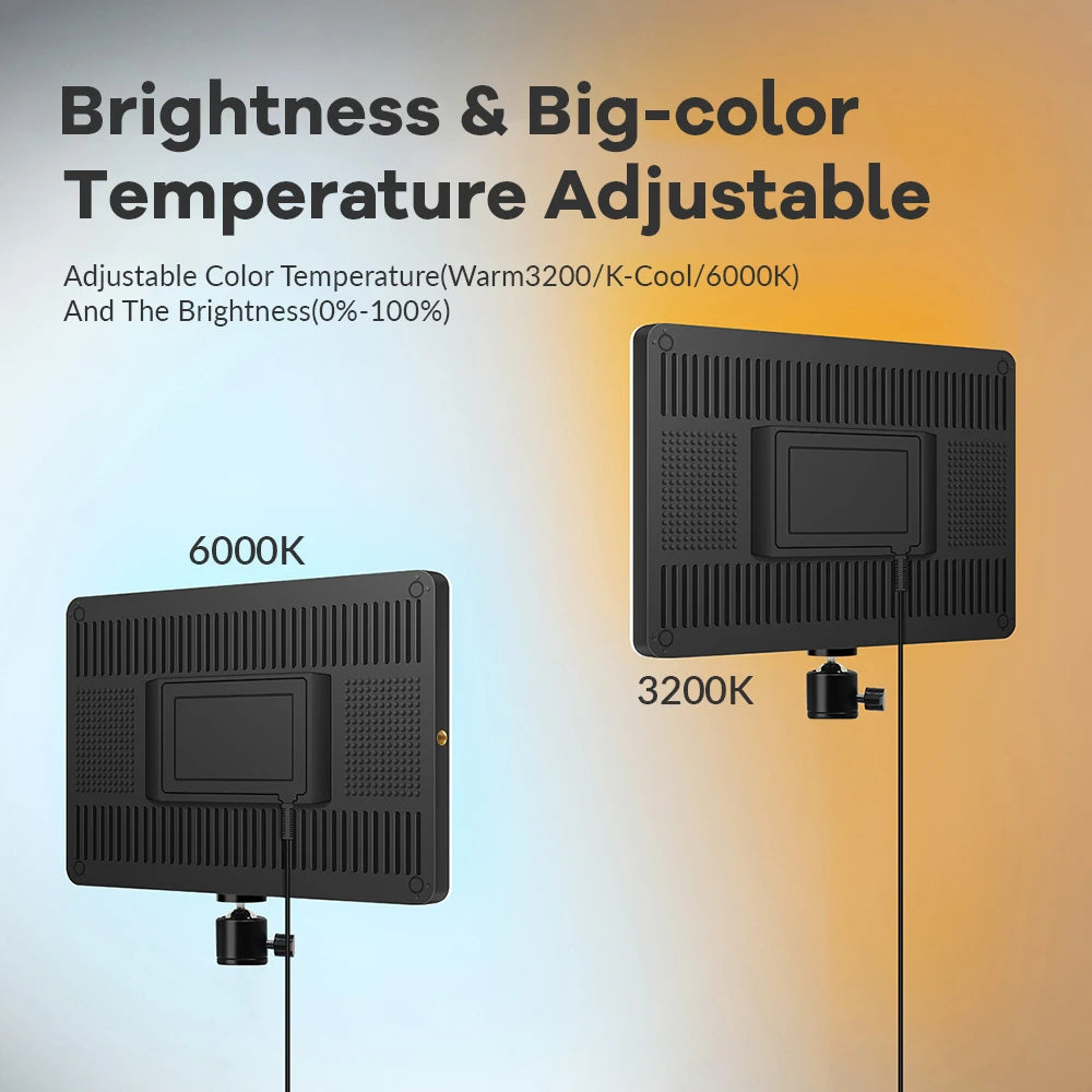 Panel de luz Led regulable de 10 pulgadas con montura monopié, 3200k-6000k, iluminación de fotografía, Control remoto para lámpara de vídeo de Youtube