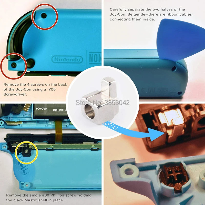 Accesorios de juego NS Switch, hebillas de bloqueo de Metal con herramientas de apertura para Switch/Kit de reparación de repuesto de controlador Joy Con OLED