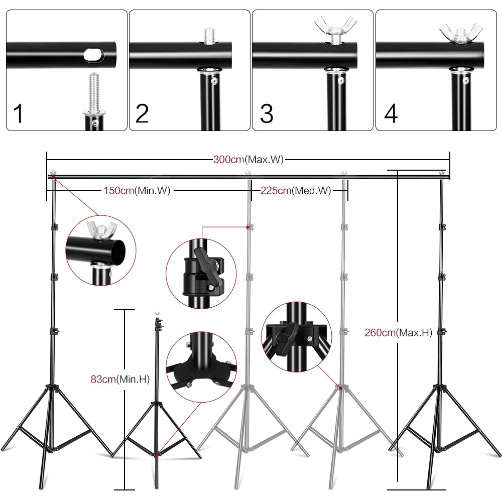 Kit de iluminación para fotografía, fondo fotográfico de 2,6x3M, fondos de muselina, Softbox, paraguas, Reflector y soporte de luz para estudio fotográfico