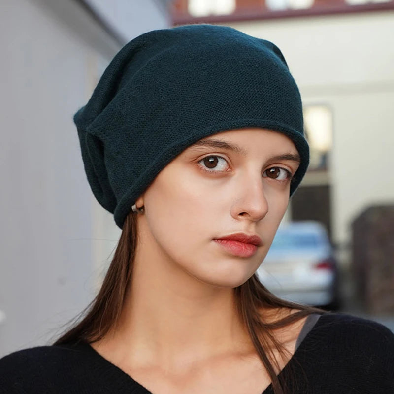 Gorro de Cachemira para mujer, gorro de Cachemira Natural auténtica para hombre, Unisex, cálido, cómodo, tejido a mano, gorro de Cachemira para niño, tejido sin costuras