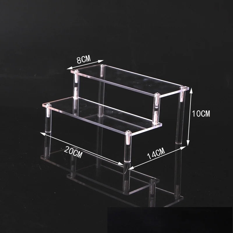 Soporte de exhibición de acrílico de 1 a 5 niveles, estante elevador transparente para cupcakes, perfumes, decoración de muñecas y organizador de figuras Amiibo y Funko POP