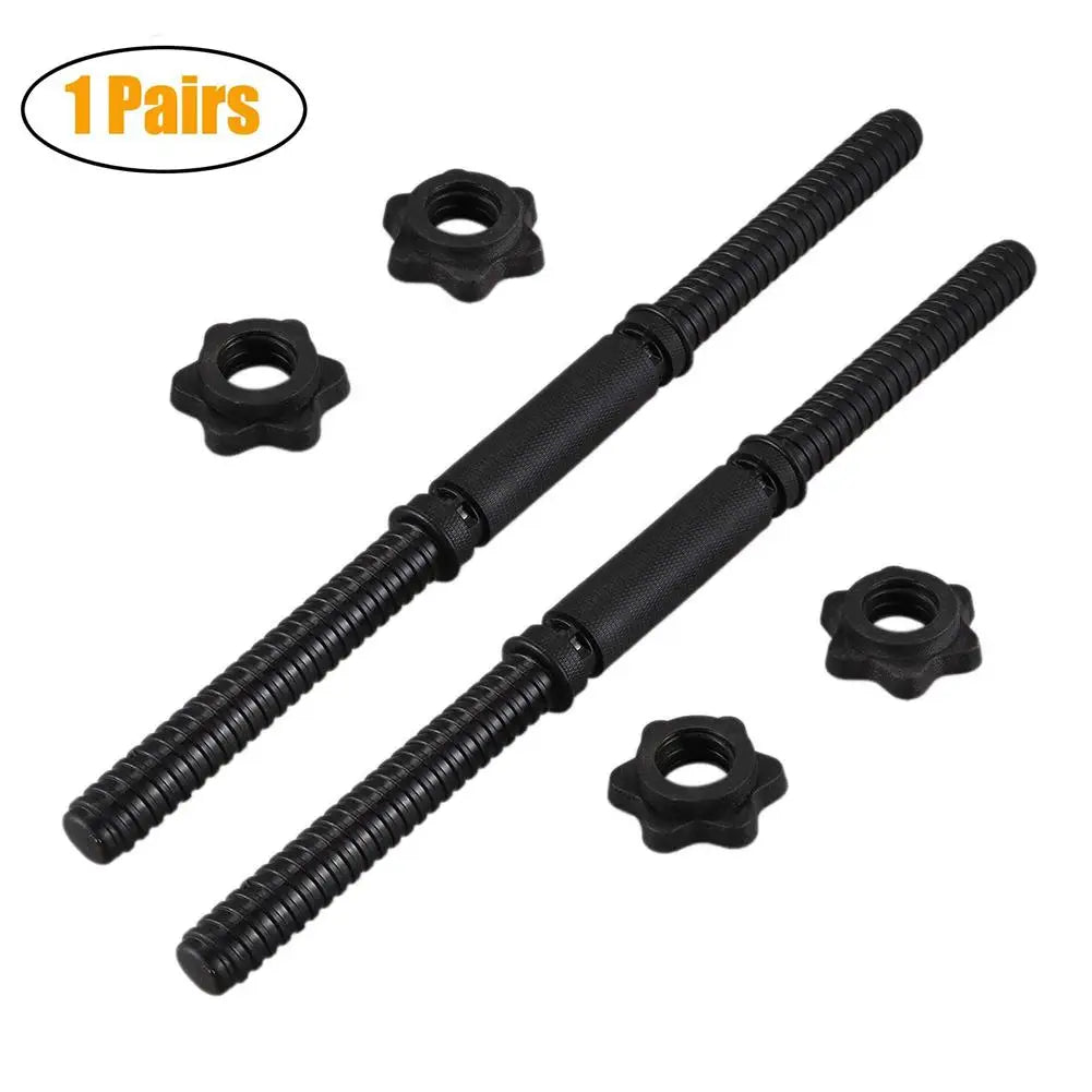 Barra de mancuernas cromada de 45cm, levantador de pesas de acero sólido, herramienta de ejercicio físico, conector de barra de mancuernas, equipo de Fitness, 2 uds.