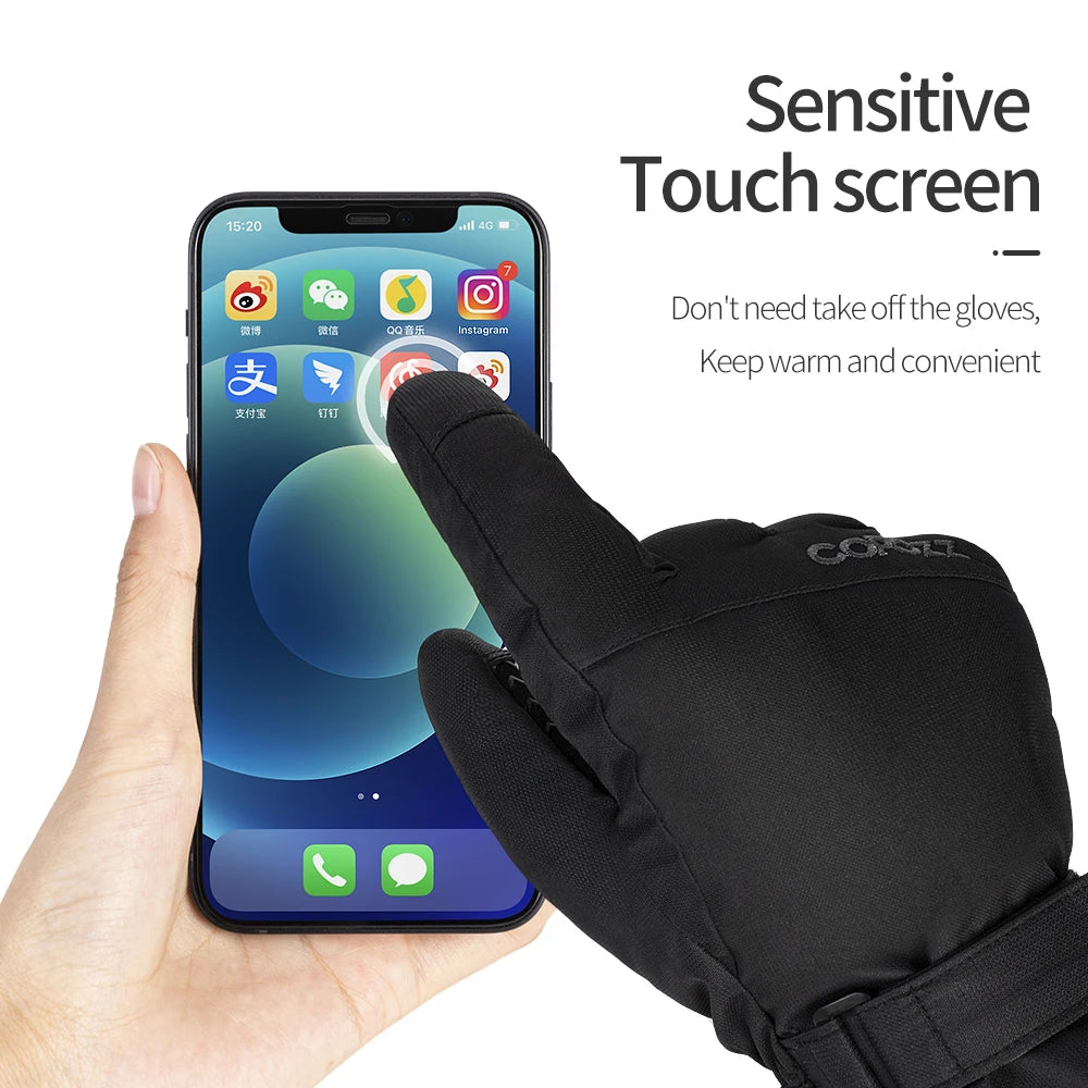 Copozz-guantes de esquí de invierno para hombre y mujer, resistentes al agua, ultraligeros, para Snowboard, motociclismo, nieve, mantienen el calor, a prueba de viento