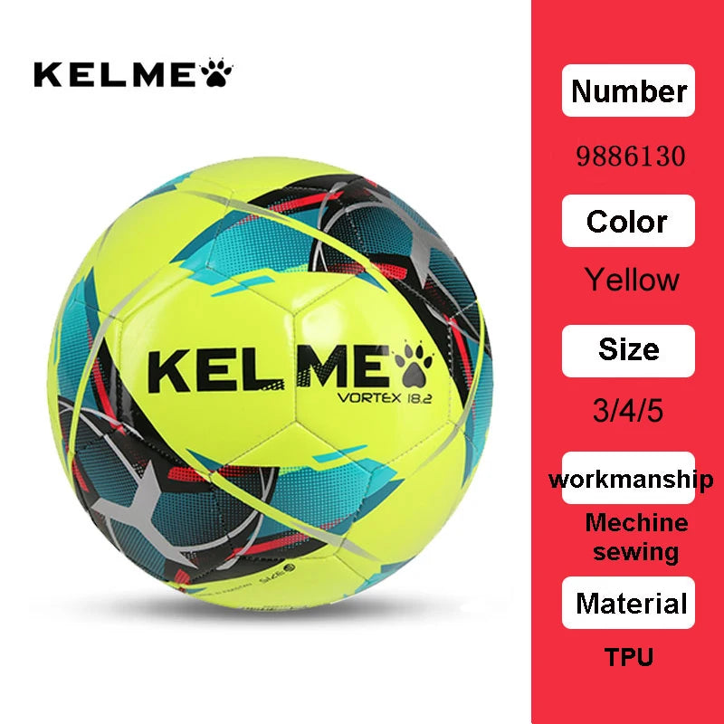 KELME balón de fútbol profesional TPU tamaño 3 tamaño 4 tamaño 5 rojo verde portería equipo partido bolas de entrenamiento máquina de coser 9886130