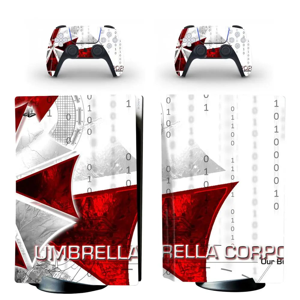 Umbrella PS5 Standard Disc Edition Skin Sticker Decal Cover for Console & Controller PS5 Skin Sticker Vinyl