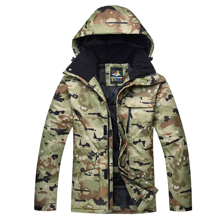 Nuevo traje de esquí de camuflaje para hombre, chaqueta de Snowboard impermeable y transpirable, pantalones de nieve de invierno, trajes para hombre, conjuntos de esquí y snowboard