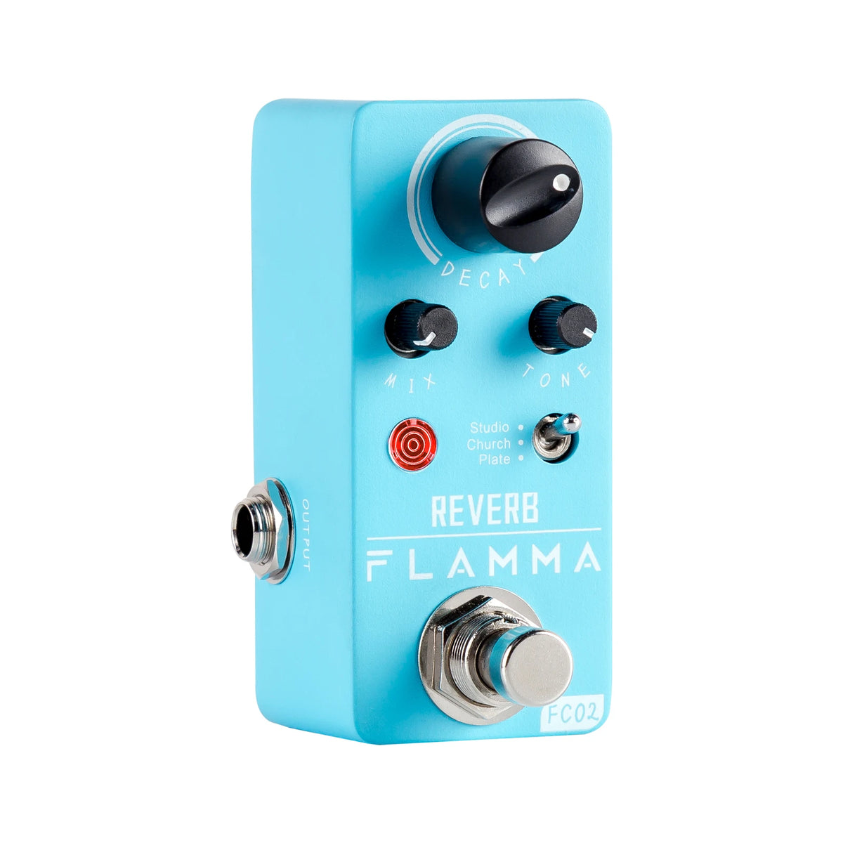 FLAMMA-Pedal de guitarra eléctrica FC02, Pedal de efectos de reverberación con placa de iglesia de estudio, True Bypass con fuente de alimentación