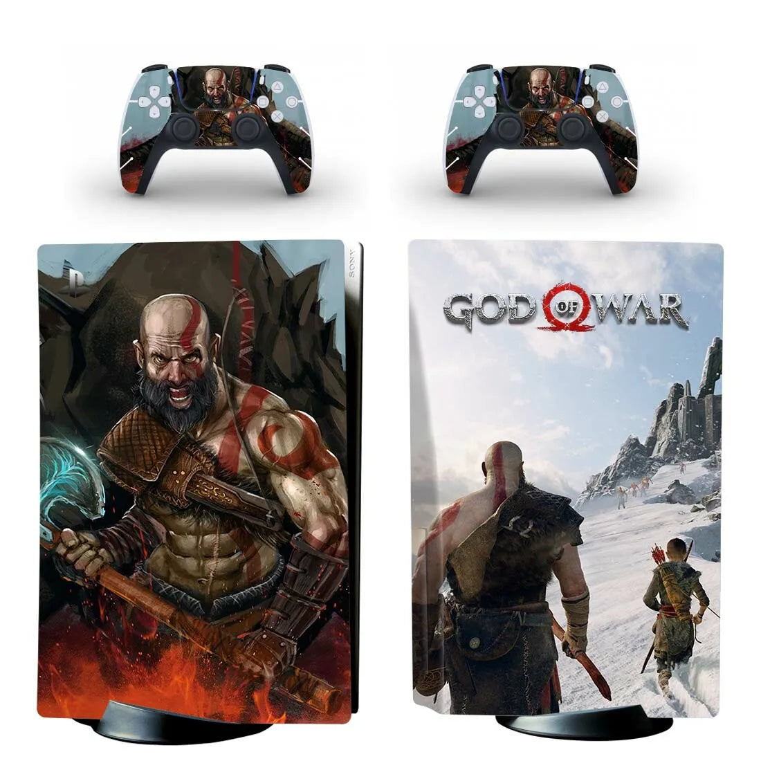Adhesivo de vinilo para consola y mando PS5 edición disco - Diseño God of War