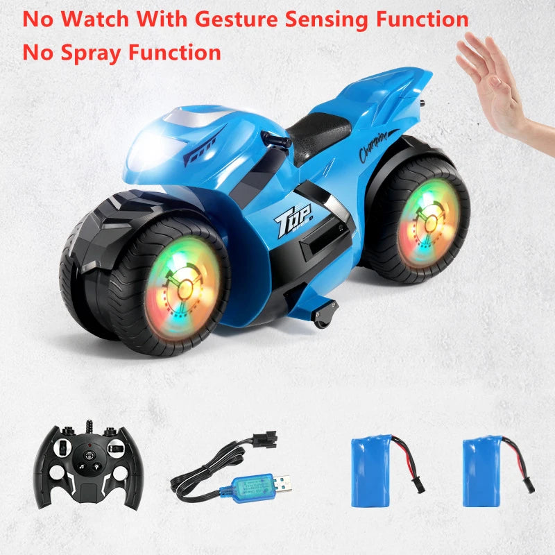 50CM Big Size Gesture Sensing Watch Control RC Stunt Motorcycle Deformation Colorful Marquee In Place Rotation Electric RC Toy