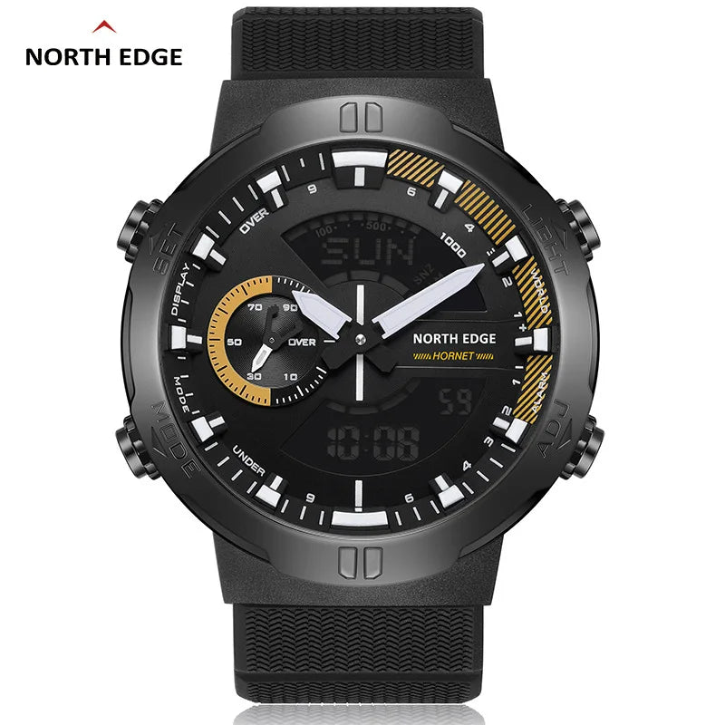 Reloj digital para hombre NORTH EDGE 2022 HORNET, reloj deportivo para correr y ciclismo, resistente al agua 50M, hora mundial, velocidad, iluminador, reloj de pulsera