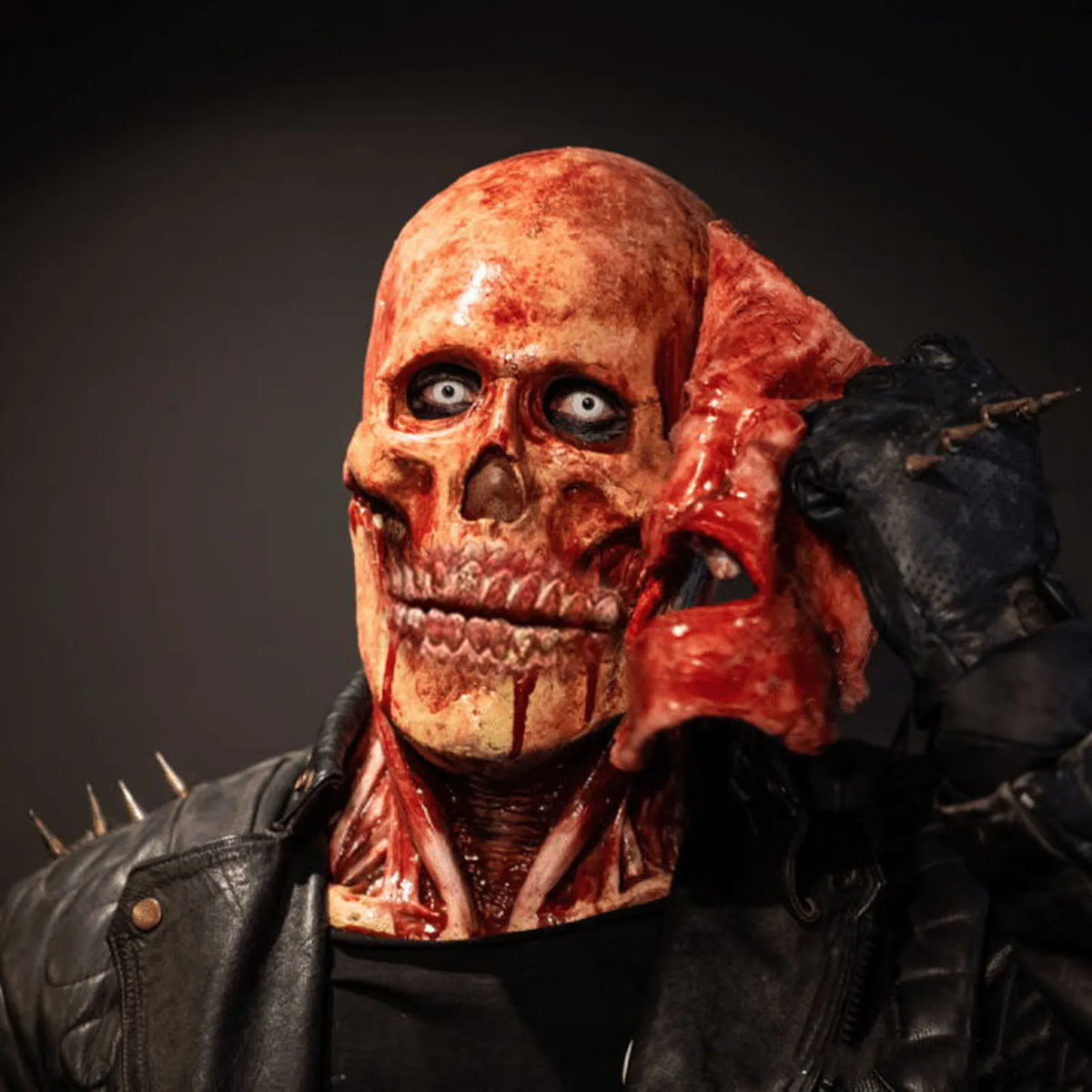 Máscara rasgada de doble capa para Halloween, máscara de látex con calavera de terror sangrienta, máscaras de miedo para fiesta de cosplay, 2021, 2022