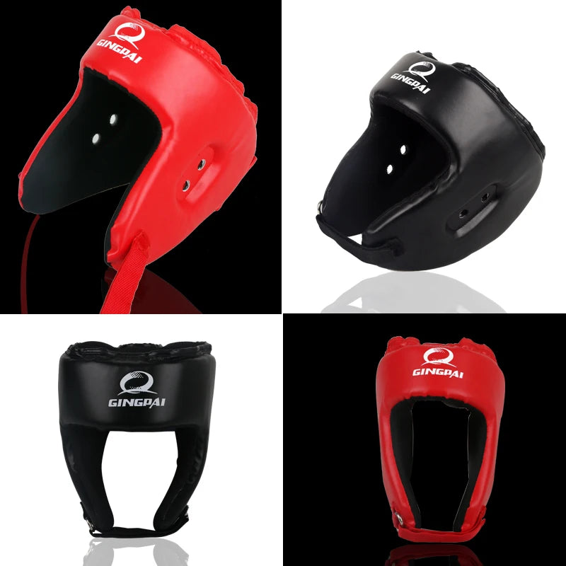 Casco de MMA Negro, Azul y Rojo para Adultos, Hombres y Mujeres, para Entrenamiento de Muay Thai, Kick Boxing, Protección de Cabeza, Protector de Sanda