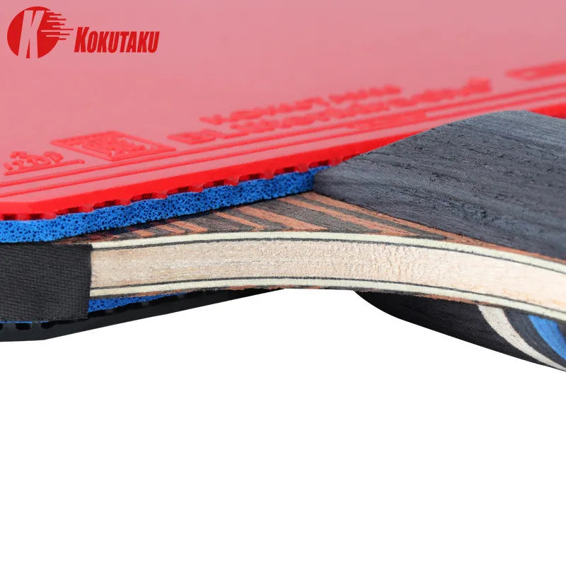Raqueta de ping pong profesional KOKUTAKU ITTF de 4/5/6 estrellas, raqueta de tenis de mesa de carbono, juego de paletas de murciélago, espinillas en goma con bolsa
