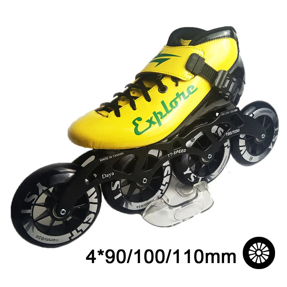 Patines en línea de velocidad ISPORTS, patín de competición de fibra de carbono, Patines de patinaje de carreras callejeras de 3*125mm o 4*100/110mm