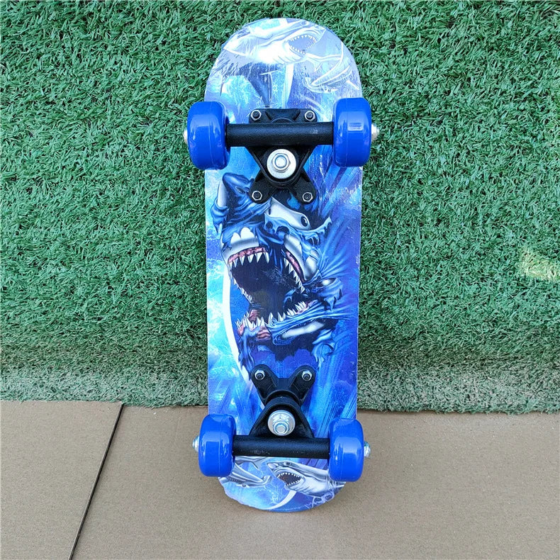 Monopatín para niños de 43cm, tabla de Skate de doble roca de arce, patin para niños, patines adhesivos de dibujos animados, patines para niños, Longboard