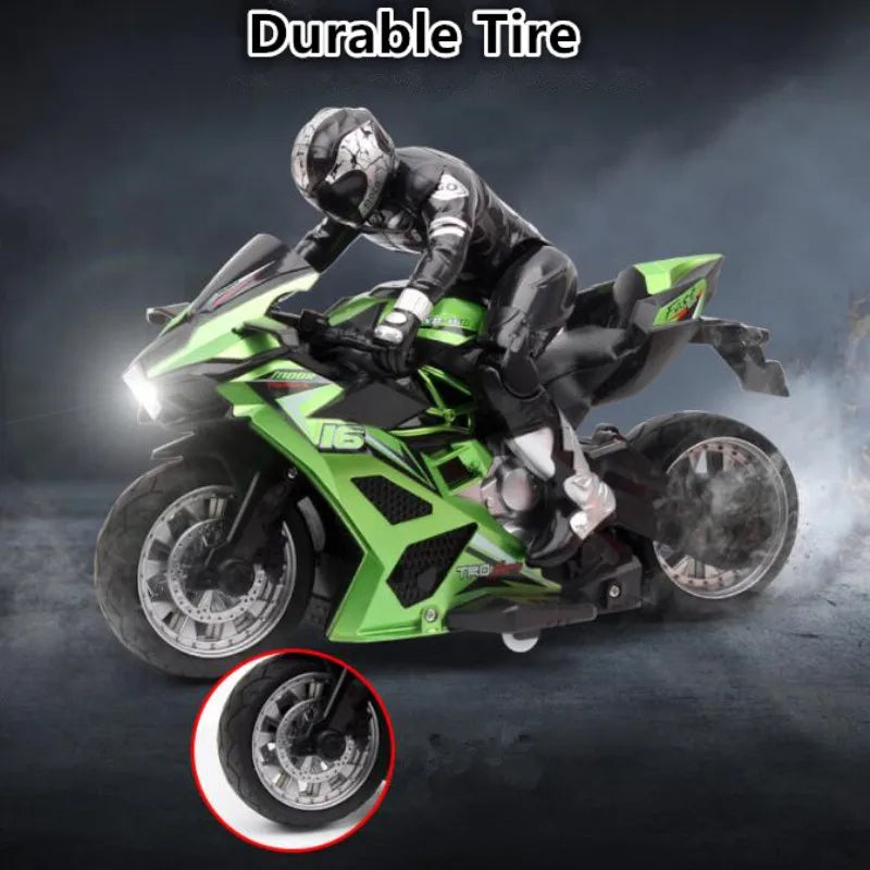 Motocicleta de acrobacias a control remoto de alta velocidad, coche de deriva con rotación de 360 grados, modelo de motocicleta de carreras con 60 minutos de autonomía
