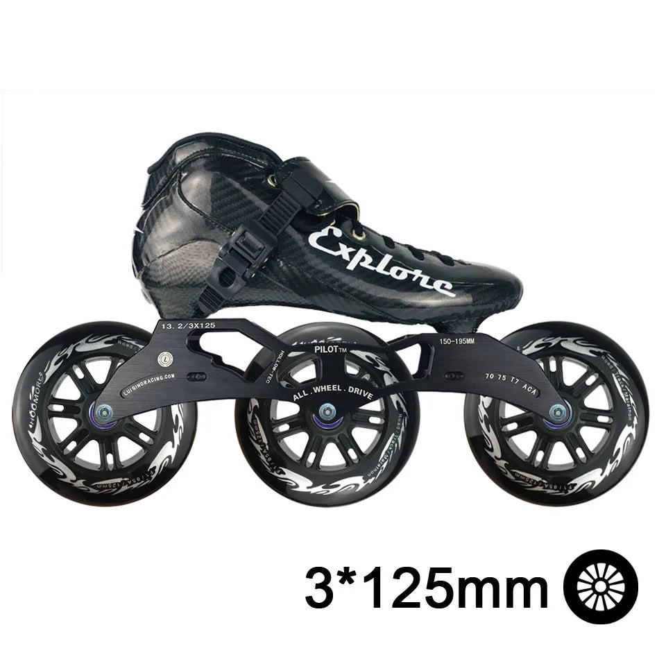 Patines en línea de velocidad ISPORTS, patín de competición de fibra de carbono, Patines de patinaje de carreras callejeras de 3*125mm o 4*100/110mm