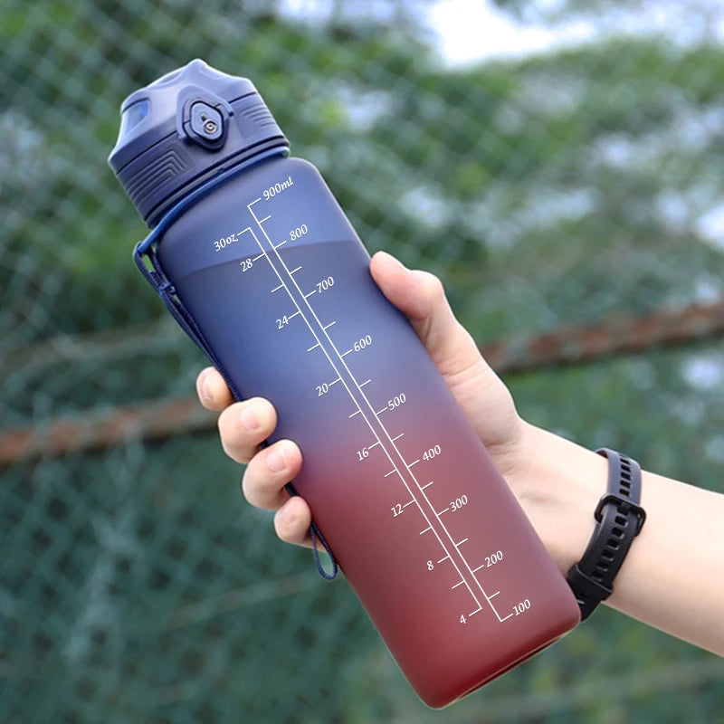 Botellas de agua Lunidry de 1 litro con marcador de tiempo de paja, jarra de agua motivacional, sin BPA, a prueba de fugas, de gran capacidad, para exteriores