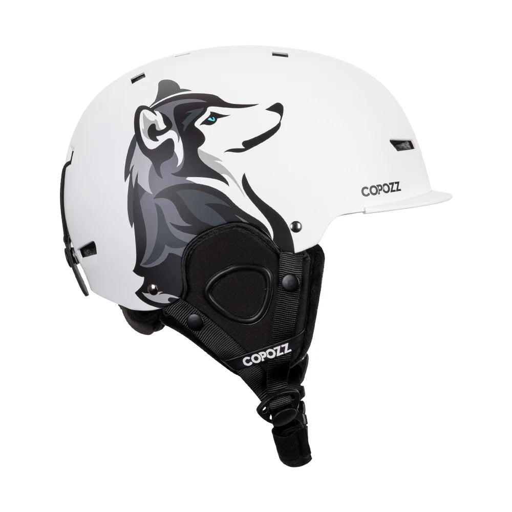 COPOZZ Nuevo Casco de Esquí con Dibujos Animados, Semi-cubierto, Anti-impactos, Casco de Seguridad para Ciclismo, Esquí, Snowboard, Deportes, para Adultos y Niños