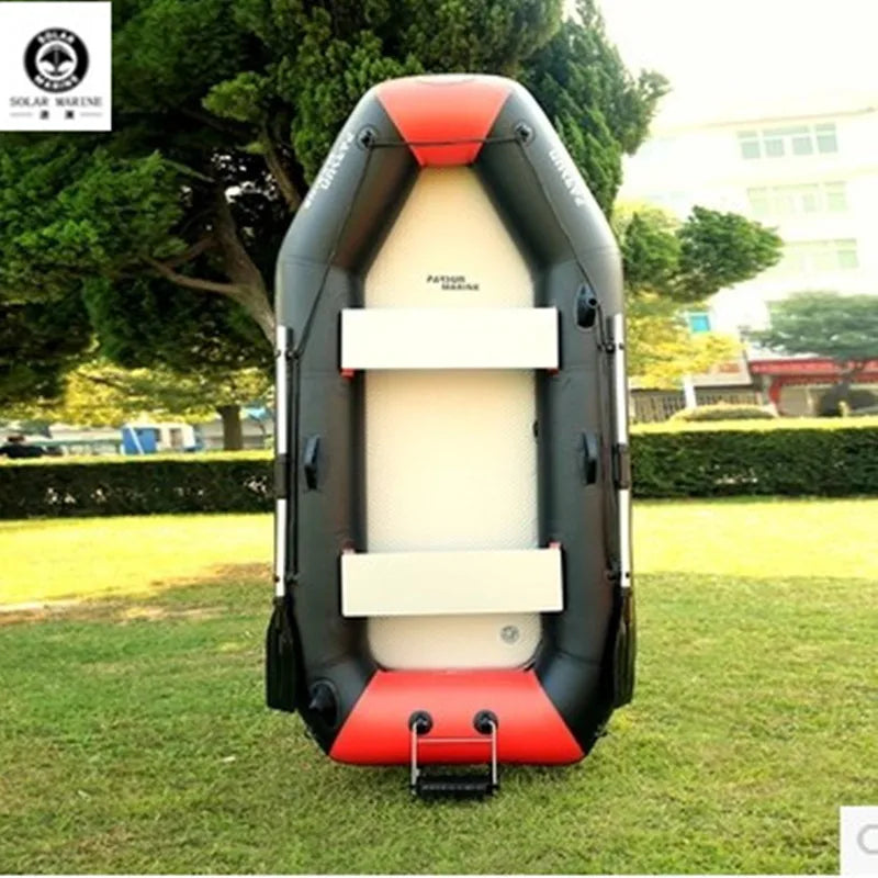 Solarmarine B230-3 Barco de pesca inflable de PVC, kayak de carreras, canoa con accesorios gratuitos para deportes acuáticos al aire libre, 3 personas