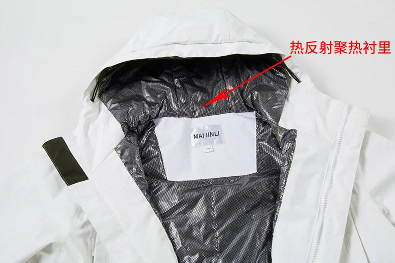 Traje de Snowboard mejorado para hombres y mujeres, ropa de abrigo de invierno, conjunto de esquí impermeable a prueba de viento, chaquetas desmontables, pantalones, ropa
