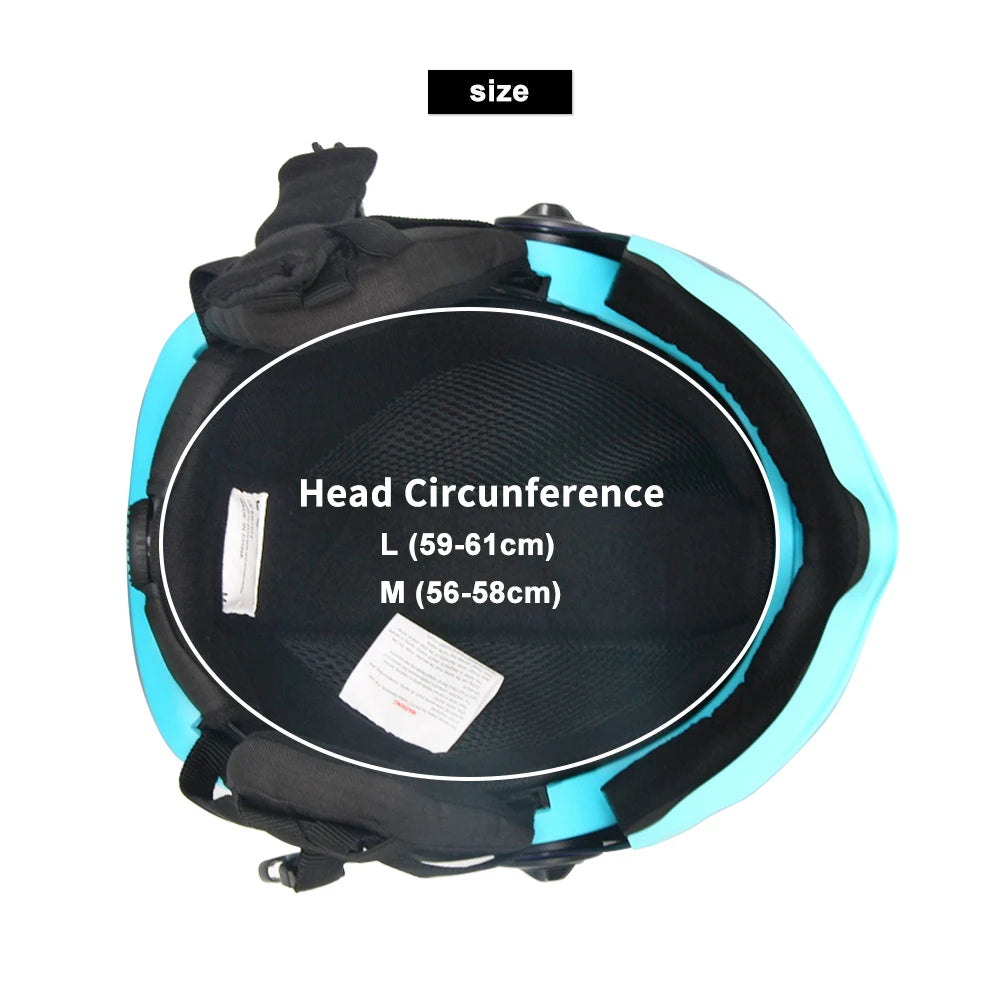 EnzoDate casco de nieve para esquí con gafas integradas, protector 2 en 1, casco de Snowboard y máscara desmontable, lente de visión nocturna Extra-costo