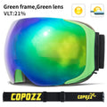 COPOZZ Gafas de esquí magnéticas con lentes de cambio rápido y estuche, protección 100% UV400, gafas de snowboard antivaho para hombres y mujeres