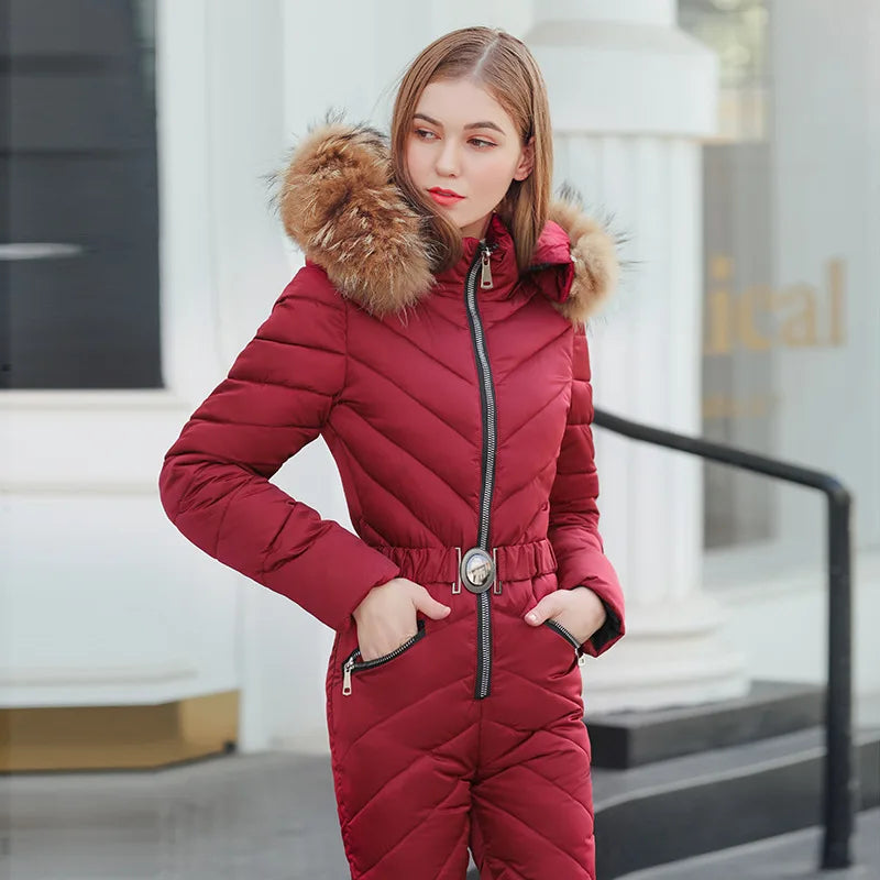 Traje de esquí de una pieza para mujer, Mono de esquí cálido, trajes de snowboard para mujer, trajes de nieve al aire libre, monos de invierno, nueva moda