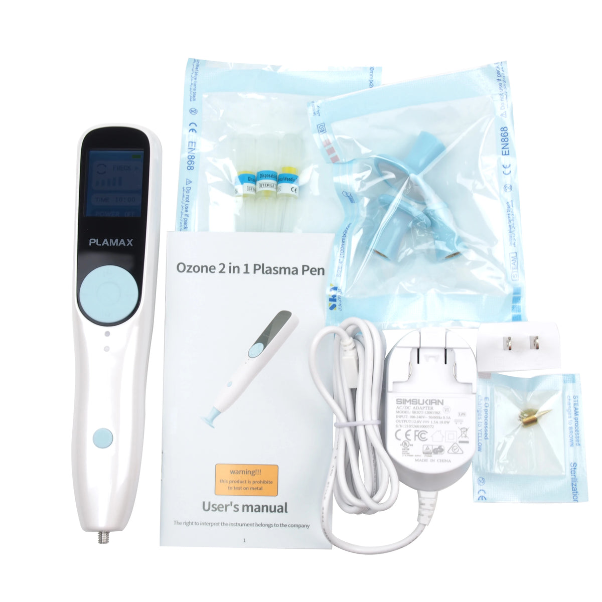 Plamax-Bolígrafo de ducha de Plasma con fibroblasto de ozono, 2 en 1, eliminador automático de verrugas, pecas, topos, levantamiento de párpados, eliminación de acné, dispositivo de cuidado de la piel