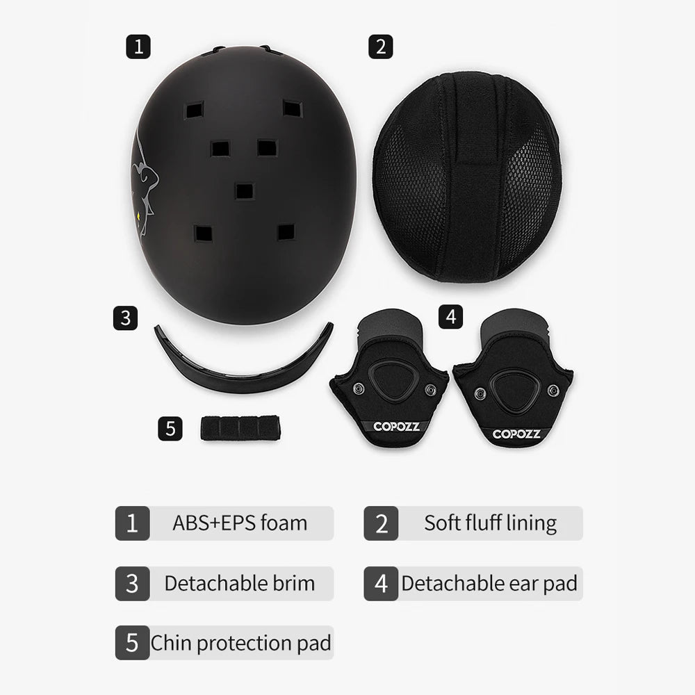 COPOZZ nuevo casco de esquí Unisex certificado medio cubierto casco de esquí antiimpacto para adultos y niños casco de Snowboard de seguridad para la nieve