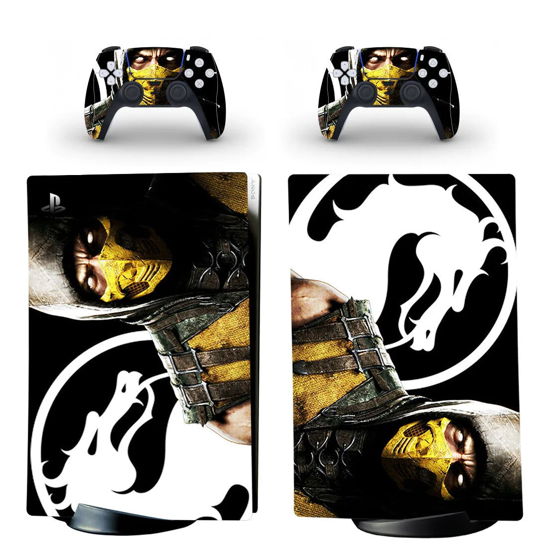 Adhesivo vinílico de Mortal Kombat para consola PS5 Digital Edition y 2 mandos, funda protectora (skin)