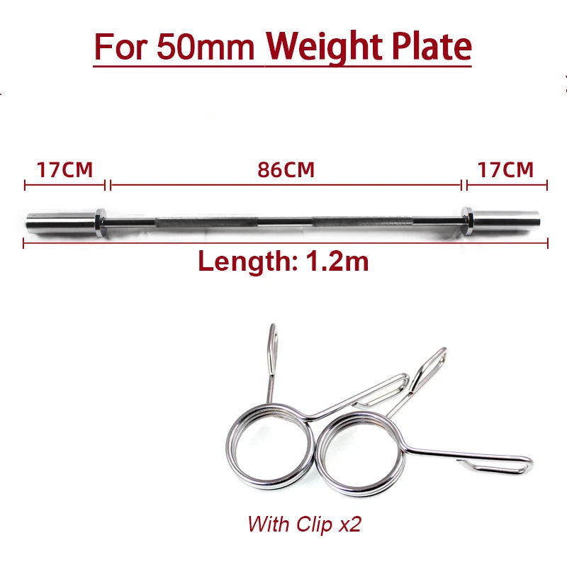 Barra de pesas para Fitness, recta sólida y curva, levantamiento de pesas, varilla de entrenamiento, placa de peso de gimnasio, discos de mancuernas, 20mm, 50mm
