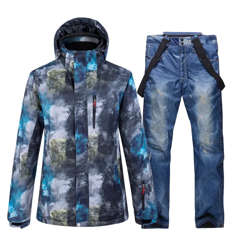 Nuevo Traje de Esquí para Hombre, Super Cálido, Impermeable, Cortavientos, Chaqueta de Snowboard, Trajes de Nieve de Invierno, Conjuntos de Esquí y Snowboard para Hombre