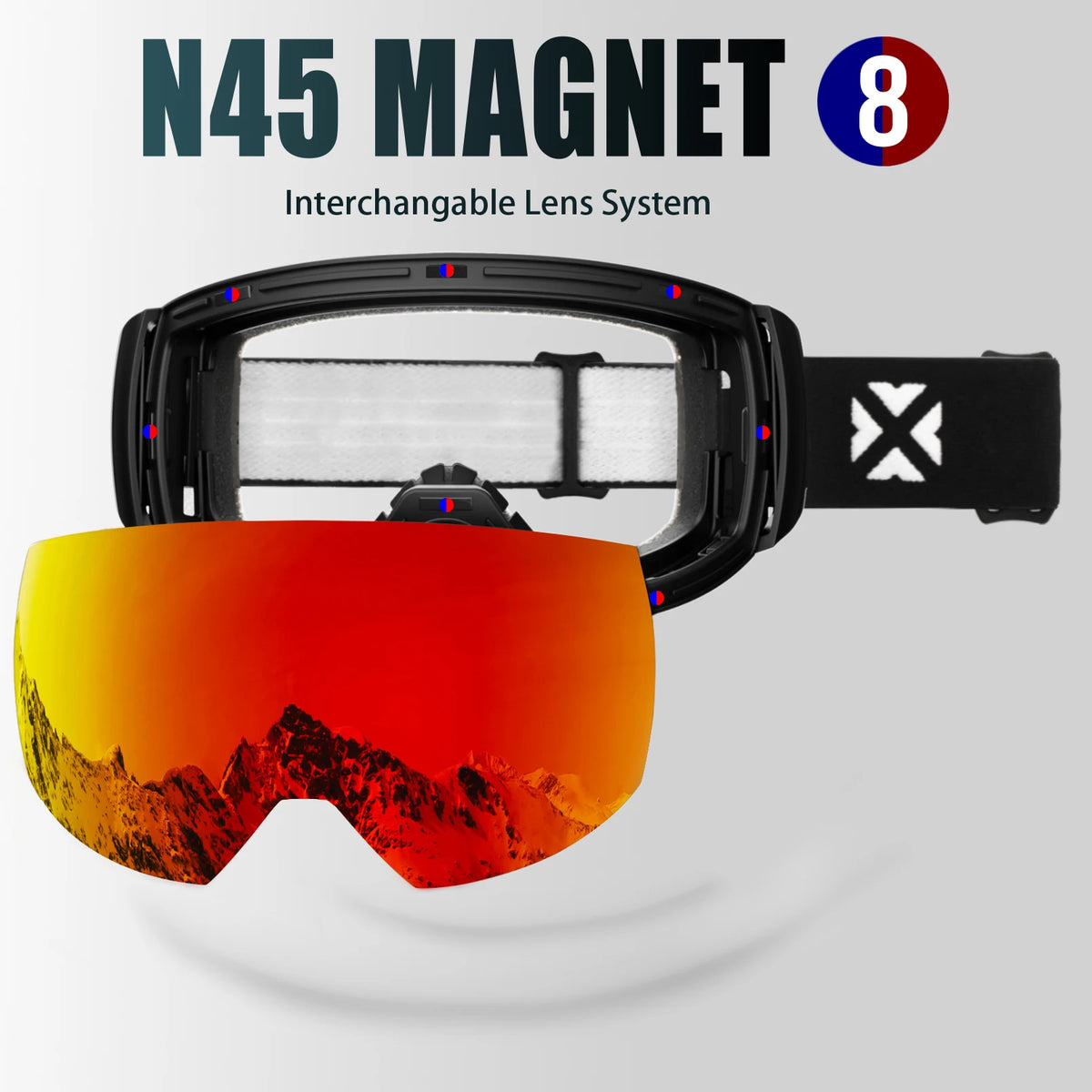 MAXJULI gafas de esquí magnéticas profesionales lentes de doble capa antiniebla UV400 gafas de esquí Snowboard moto de nieve para hombres y mujeres M6