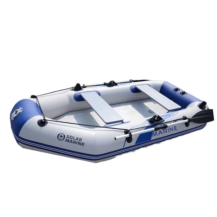 Solarmarine B230-3 Barco de pesca inflable de PVC, kayak de carreras, canoa con accesorios gratuitos para deportes acuáticos al aire libre, 3 personas