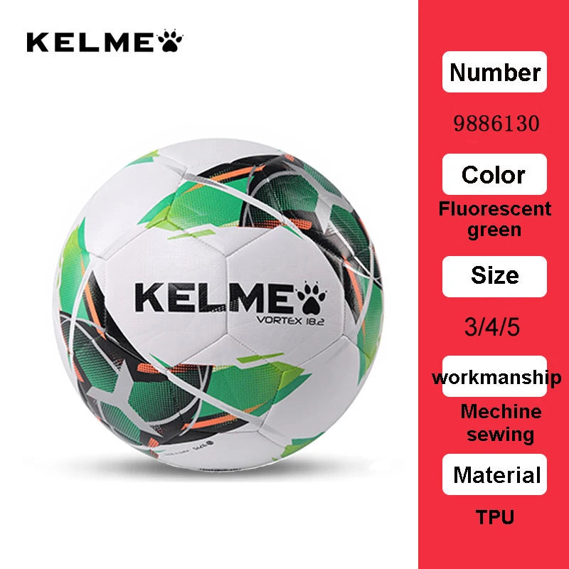 KELME balón de fútbol profesional TPU tamaño 3 tamaño 4 tamaño 5 rojo verde portería equipo partido bolas de entrenamiento máquina de coser 9886130