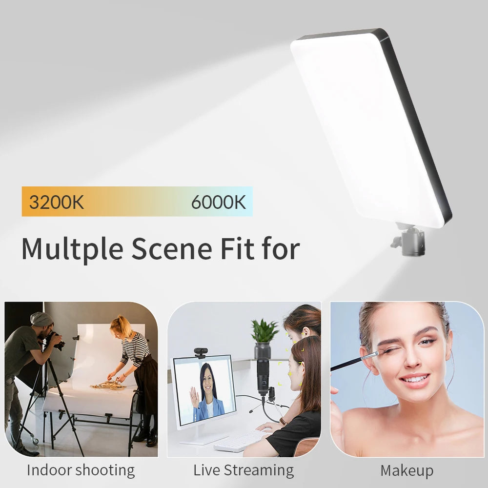 Panel de luz Led regulable de 10 pulgadas con montura monopié, 3200k-6000k, iluminación de fotografía, Control remoto para lámpara de vídeo de Youtube