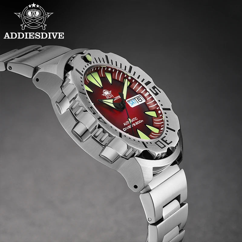 Reloj de buceo para hombre ADDIESDIVE AD2103 de 42 mm con movimiento NH36A, bisel de acero con indicador de día y semana, estilo Captain Willard Monster