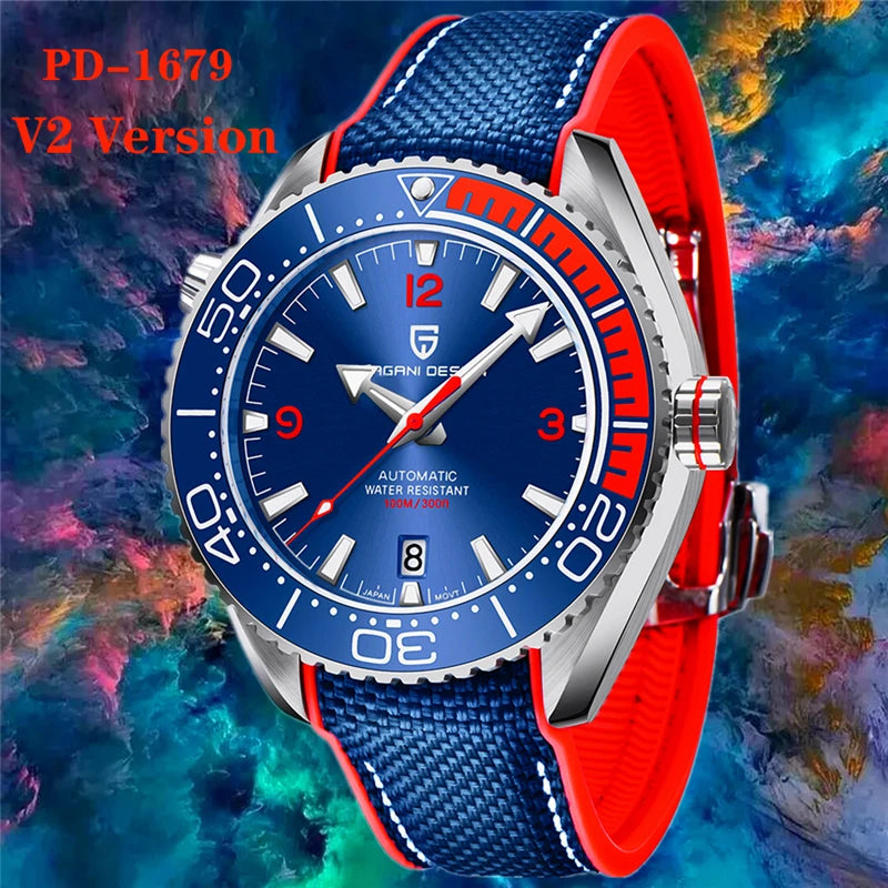 PAGANI DESIGN V2 Reloj automático de lujo para hombre, clásico, resistente al agua, marca superior, cristal de zafiro, relojes mecánicos, regalo para hombre
